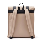 Water-repellent vegan leather travel backpack beige colour