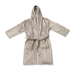 Premium fleece bathrobe with hood and pockets, size S/M grey colour