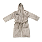 Premium fleece bathrobe with hood and pockets, size S/M