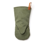 Cotton oven mitt for left- and right-handed use green colour
