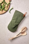 Cotton oven mitt for left- and right-handed use green colour