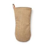 Cotton oven mitt for left- and right-handed use light brown colour