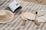 Elegant beach tennis set with two rackets and two balls wood colour