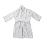 Luxury bathrobe in soft cotton, classic style, L/XL white colour