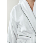 Luxury bathrobe in soft cotton, classic style, L/XL white colour ambient view 2