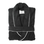 Luxury bathrobe in soft cotton, classic style, L/XL dark grey colour