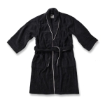 Luxury bathrobe in soft cotton, classic style, L/XL dark grey colour