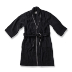 Luxury bathrobe in soft cotton, classic style, S/M dark grey colour