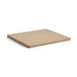 Round wooden serving board with handle wood colour