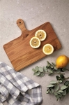 Horizontal wooden serving board with handle wood colour