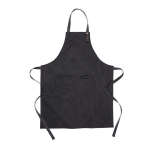 Recycled material apron with front pocket black colour