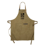 Recycled material apron with front pocket dark green colour