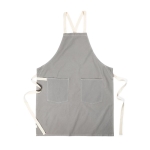 Recycled cotton apron with two front pockets grey colour