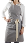 Recycled cotton apron with two front pockets grey colour