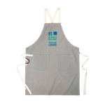 Recycled cotton apron with two front pockets grey colour
