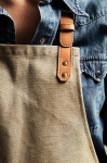 Branded apron with vegan leather pocket, 500 g/m² brown colour