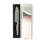 Japanese-style steel kitchen knife, Santoku silver colour