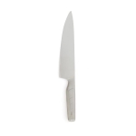 Curved Japanese steel kitchen knife with wide blade silver colour