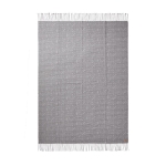 Geometric patterned throw with fringes, 130 × 170 cm grey colour