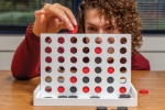 Promotional wooden Connect Four-style gift game white colour