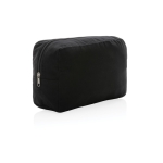 Toiletry bag with logo in recycled canvas, 285 g/m² black colour