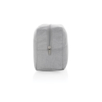Toiletry bag with logo in recycled canvas, 285 g/m² grey colour
