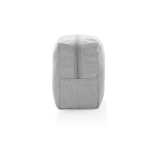 Toiletry bag with logo in recycled canvas, 285 g/m² grey colour