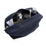 Toiletry bag with logo in recycled canvas, 285 g/m² navy-blue colour second view