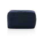 Toiletry bag with logo in recycled canvas, 285 g/m² navy-blue colour third view