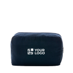 Toiletry bag with logo in recycled canvas, 285 g/m² navy-blue colour printing view