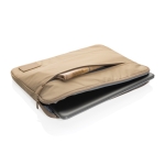 Recycled 300D polyester laptop sleeve, 14” light brown colour