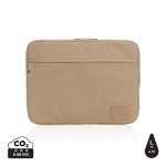 Recycled 300D polyester laptop sleeve, 14” light brown colour