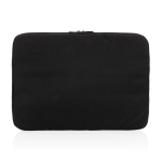 Branded laptop sleeve in recycled polyester, 15.6” black colour second view