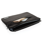 Branded laptop sleeve in recycled polyester, 15.6” black colour third view