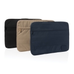 Branded laptop sleeve in recycled polyester, 15.6” navy-blue colour