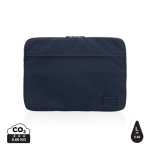 Branded laptop sleeve in recycled polyester, 15.6” navy-blue colour