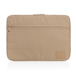Branded laptop sleeve in recycled polyester, 15.6” light brown colour