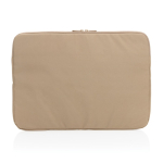 Branded laptop sleeve in recycled polyester, 15.6” light brown colour second view
