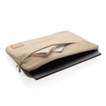 Branded laptop sleeve in recycled polyester, 15.6” light brown colour third view