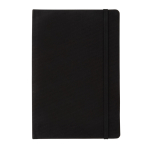 Notebook from recycled materials with elastic strap, A5, ruled pages black colour fourth view