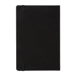 Notebook from recycled materials with elastic strap, A5, ruled pages black colour fifth view