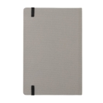 Notebook from recycled materials with elastic strap, A5, ruled pages grey colour