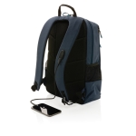 Versatile backpack with USB, RFID and laptop pocket, 15.6” navy-blue colour