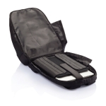 Eco laptop backpack in recycled polyester, 15.6” black colour