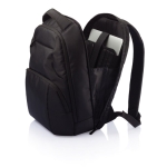 Eco laptop backpack in recycled polyester, 15.6” black colour