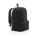 Undyed personalised recycled canvas backpack, 285 g/m² black colour