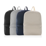 Undyed personalised recycled canvas backpack, 285 g/m² grey colour
