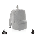 Undyed personalised recycled canvas backpack, 285 g/m² grey colour