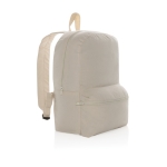 Undyed personalised recycled canvas backpack, 285 g/m² off white colour