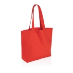 Recycled, branded canvas shopping bag, 240 g/m² red colour